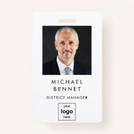 モダンシンプル白企業の写真ID バッジ