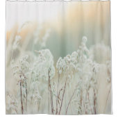 モダンシンプル白花植物芸術 シャワーカーテン (正面)