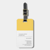 モダンシンプル白金ゴールドイエローカラーミニマリスト ラゲッジタグ (正面縦)