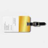モダンシンプル白金ゴールドカラーミニマル ラゲッジタグ (正面横)