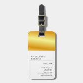 モダンシンプル白金ゴールドカラーミニマル ラゲッジタグ (正面縦)