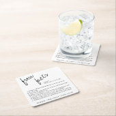 モダンシンプル白黒おもしろいファクト結婚ズ スクエアペーパーコースター (インサイチュ)