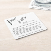 モダンシンプル白黒おもしろいファクト結婚ズ スクエアペーパーコースター (アングル)