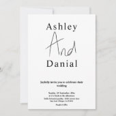 モダンシンプル白黒の書道結婚の 招待状 (正面)