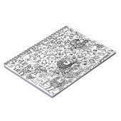 モダンシンプル白黒の鳥模様 ノートブック (左側)