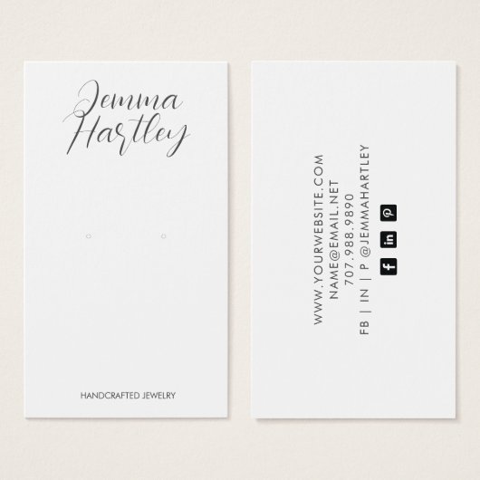 モダンシンプル白黒イヤリング表示 (正面&裏面)