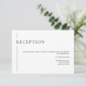 モダンシンプル白黒ウェディングレセプションカード エンクロージャーカード (スタンド正面)