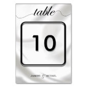 モダンシンプル白黒エレガントスクリプ結婚ト テーブルナンバー (正面)