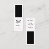 モダンシンプル白黒エレガントミニマル設計者 スキニー名刺 (正面/裏面)