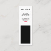 モダンシンプル白黒エレガントミニマル設計者 スキニー名刺 (裏面)