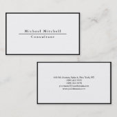 モダンシンプル白黒エレガント縁ど 名刺 (正面/裏面)