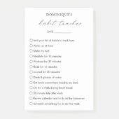 モダンシンプル白黒エレガント習慣トラッカー ポストイット (正面)