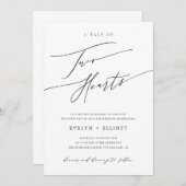 モダンシンプル白黒タイムレス結婚ズ 招待状 (正面/裏面)