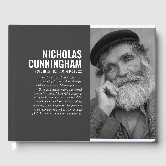 モダンシンプル白黒フィルタメモリアル ゲストブック (正面)