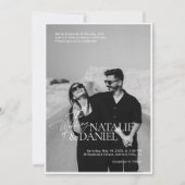 モダンシンプル白黒フォト結婚ズ 招待状 (正面)