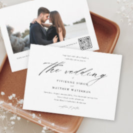 モダンシンプル白黒フォト結婚ズ 招待状