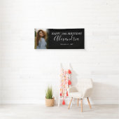 モダンシンプル白黒フォト誕生日パーティー 横断幕 (インサイチュ)