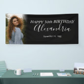 モダンシンプル白黒フォト誕生日パーティー 横断幕 (トレードショー)