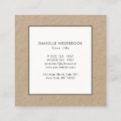 モダンシンプル白黒フレームクラフト スクエア名刺 (裏面)