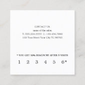 モダンシンプル白黒ヘアサロン ロイヤリティカード (裏面)