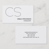 モダンシンプル白黒モノグラム名刺 名刺 (正面/裏面)