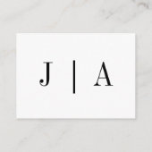 モダンシンプル白黒モノグラム結婚の エンクロージャーカード (裏面)