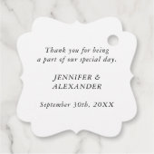 モダンシンプル白黒モノグラム結婚の フェイバータグ (裏面)