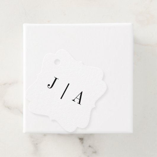 モダンシンプル白黒モノグラム結婚の フェイバータグ (インサイチュ)