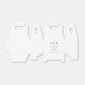 モダンシンプル白黒モノグラム結婚の フェイバーボックス (折り畳みなし)