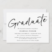 モダンシンプル白黒写真卒業 案内状 (正面)