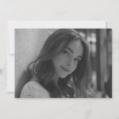 モダンシンプル白黒写真卒業 案内状 (裏面)