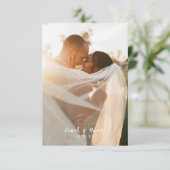 モダンシンプル白黒写真結婚の サンキューカード (スタンド正面)