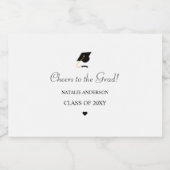 モダンシンプル白黒卒業 リキュールボトルラベル (シングルラベル)