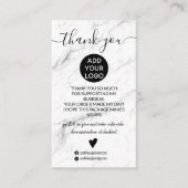 モダンシンプル白黒大理石のオーダ感謝していー 名刺 (正面)