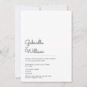 モダンシンプル白黒婚約パーティ 招待状 (正面)