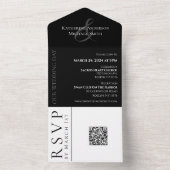 モダンシンプル白黒結婚の –  オールインワン招待状 (内側)