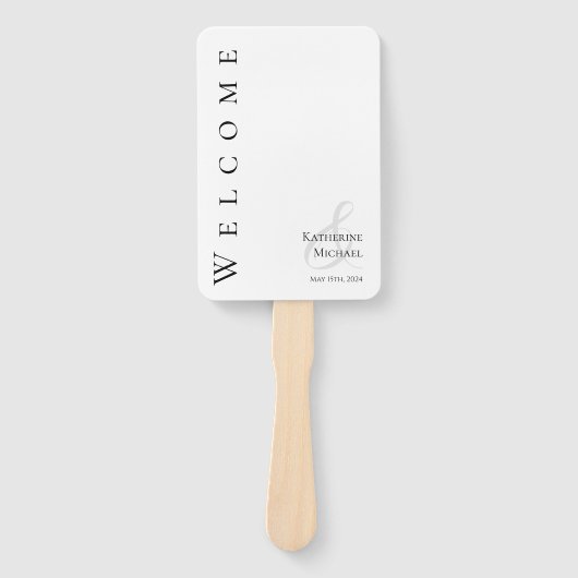 モダンシンプル白黒結婚の – ハンドファン (正面)