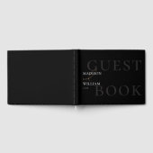 モダンシンプル白黒結婚ズゲストブック ゲストブック (全面)