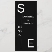 モダンシンプル白黒結婚ズ メニュー (裏面)