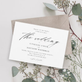 モダンシンプル白黒結婚ズ 招待状