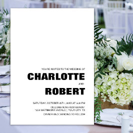 モダンシンプル白黒結婚ズ 招待状