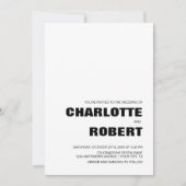 モダンシンプル白黒結婚ズ 招待状 (正面)