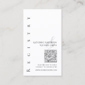 モダンシンプル白黒結婚登録簿 名刺 (正面)