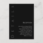 モダンシンプル白黒結婚詳細- エンクロージャーカード (正面)