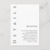 モダンシンプル白黒結婚詳細- エンクロージャーカード (正面)