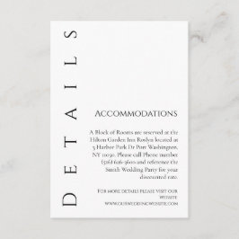 モダンシンプル白黒結婚詳細- エンクロージャーカード