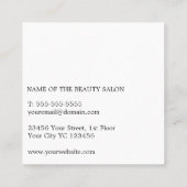 モダンシンプル白黒美容師 スクエア名刺 (裏面)