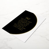 モダンシンプル白黒金ゴールドモノグラム実在 箔招待状 (回転した状態)