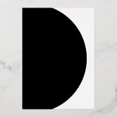 モダンシンプル白黒金ゴールドモノグラム実在 箔招待状 (裏面)