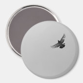モダンシンプル白黒飛んでいる鳩 マグネット (正面/裏面)